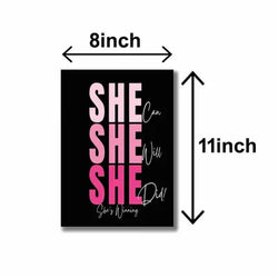 Girls Makeup Wall Art Set 6 Pcs 8x11 MDF Multicolor