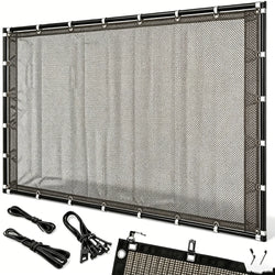 93% Blackout Cloth (Black) - 10 X 13Ftuv-Resistant Shade Net Withreinforced Rivets, Suitable for Outdooradventures / Camping / Garden / Patio/ Greenhouse.Mesh Shade Cloth
