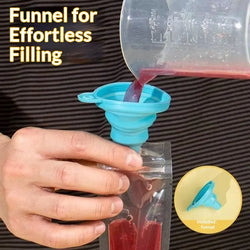 100PCS Popsicle Mold Bags - Leakproof Zip-Seal Disposable Freezer Tubes with Silicone Funnel, Kitchen Utensil for Juice, Smoothies (Kitchenware Ice Cream Gadget)