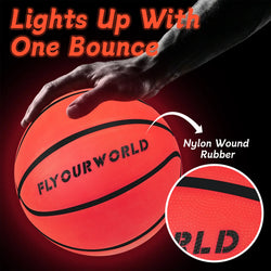 Light up LED Basketball, Glow in the Dark, Sizes 7 Light up Ball for Kids, Teens & Adults, Red Glow for Outdoor Games, Sports, Birthday Gifts Ideas for Boys