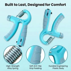 2-Pack Grip Strength Trainer, Adjustable Resistance (11-132 Lbs/5-60Kg) Forearm & Hand Exerciser for Muscle Building, Injury Recovery, Office Relaxation