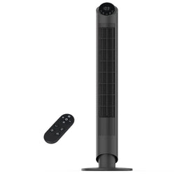 Sunspire 40'' Tower Fan for Bedroom, 90° Oscillating Standing Fan, 28Db Ultra Quiet, 26Ft/S Velocity Bladeless Floor Fan with 3 Speeds & 4 Modes, 12H Timer for Living Room, Home, Office, Black