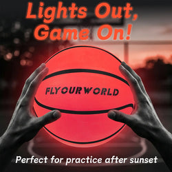 Light up LED Basketball, Glow in the Dark, Sizes 7 Light up Ball for Kids, Teens & Adults, Red Glow for Outdoor Games, Sports, Birthday Gifts Ideas for Boys