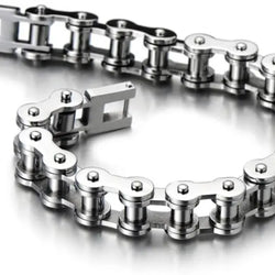 Trendy Hip Hop Punk Motorcycle Chain Bracelet, Fashion Street Style Men'S Versatile Link Bracelet, Cuban Link Bracelet, Stylish Jewelry Accessory(8.5Inch)