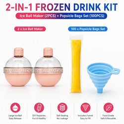 100PCS Popsicle Mold Bags - Leakproof Zip-Seal Disposable Freezer Tubes with Silicone Funnel, Kitchen Utensil for Juice, Smoothies (Kitchenware Ice Cream Gadget)