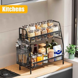 Black Stainless Steel Kitchen Storage Organizer 1 Pc