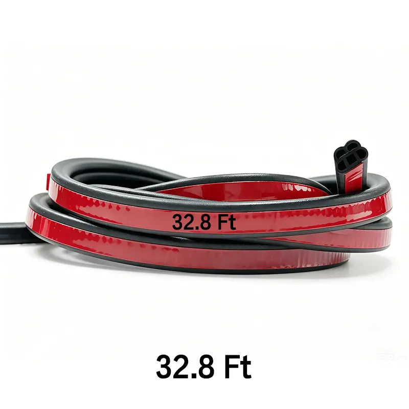 52.5 Ft Car Door Seal Strip Universal Self Adhesive Automotive Weather Stripping, Double Layer 5-Hole Car Door Soundproofing Strip, Rubber Seal Strip for Cars Trucks Suvs Rvs Hood Cover