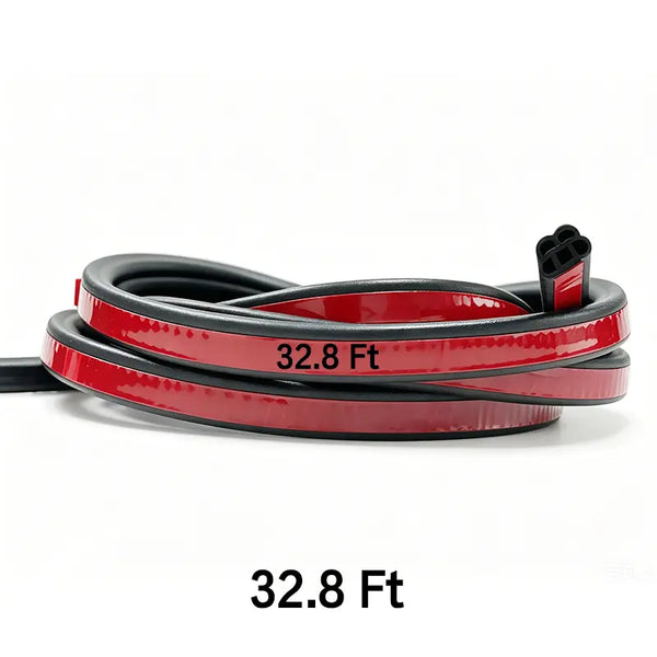 52.5 Ft Car Door Seal Strip Universal Self Adhesive Automotive Weather Stripping, Double Layer 5-Hole Car Door Soundproofing Strip, Rubber Seal Strip for Cars Trucks Suvs Rvs Hood Cover