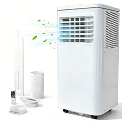 Garvee 14K/10K/8K BTU Fast & Quiet Cooling Portable Air Conditioner, 4‑In‑1 AC Unit with Dehumidifier & Fan, LED/LCD Display, Remote Control, 24H Timer, 4‑Way Swing, 360° Wheels & Window Kit for Bedroom Office Home