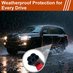 52.5 Ft Car Door Seal Strip Universal Self Adhesive Automotive Weather Stripping, Double Layer 5-Hole Car Door Soundproofing Strip, Rubber Seal Strip for Cars Trucks Suvs Rvs Hood Cover