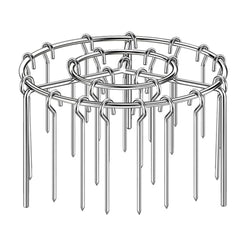 2 Counts Air Fryer Skewer Rack, round Grill with Stainless Steel, Flat Edges
