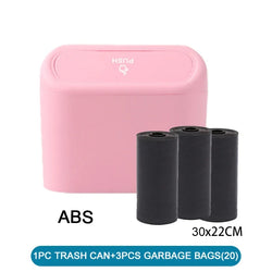 Car Trash Can (With Lid) Contains 60 (300) Garbage Bags, Small Car Trash Can, Leak-Proof Mini Car Accessories