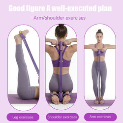 Multi-Functional Pedal Resistance 6-Strand Heavy Duty Abdominal Crunch Fitnessequipment - Leg & Core Workout, Sit-Up Assist,Home Gym Exercise, Non-Slip Foot Pedal &Resistance Bands (Portable)