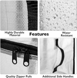 Heavy Duty Storage Bag 88L Waterproof Moving Tote with Handles Translucent Closet Organizer for Comforters Clothes Internal Frame Backpacks 1/2/3/4 Pack Space Saving Bags Fitting