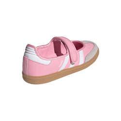 【New】Adidas Samba Jane Kids' Casual Athletic Footwear, Breathable Cushioned Sports Shoes - Light Pink, White, Gum Color, Breathable Cushioned Footwear