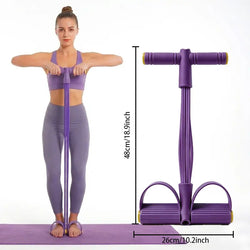 Multi-Functional Pedal Resistance 6-Strand Heavy Duty Abdominal Crunch Fitnessequipment - Leg & Core Workout, Sit-Up Assist,Home Gym Exercise, Non-Slip Foot Pedal &Resistance Bands (Portable)