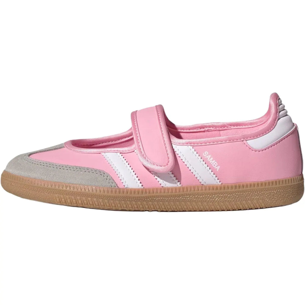 【New】Adidas Samba Jane Kids' Casual Athletic Footwear, Breathable Cushioned Sports Shoes - Light Pink, White, Gum Color, Breathable Cushioned Footwear