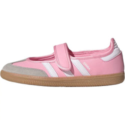 【New】Adidas Samba Jane Kids' Casual Athletic Footwear, Breathable Cushioned Sports Shoes - Light Pink, White, Gum Color, Breathable Cushioned Footwear