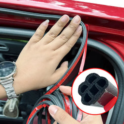 52.5 Ft Car Door Seal Strip Universal Self Adhesive Automotive Weather Stripping, Double Layer 5-Hole Car Door Soundproofing Strip, Rubber Seal Strip for Cars Trucks Suvs Rvs Hood Cover