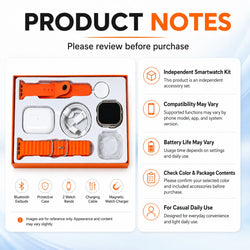 Wearable Device Kit with Bluetooth Earbuds, Magnetic Charger, Type-C Cable & Protective Case