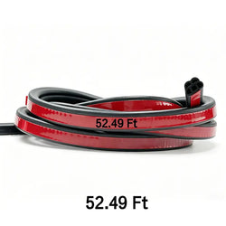 52.5 Ft Car Door Seal Strip Universal Self Adhesive Automotive Weather Stripping, Double Layer 5-Hole Car Door Soundproofing Strip, Rubber Seal Strip for Cars Trucks Suvs Rvs Hood Cover